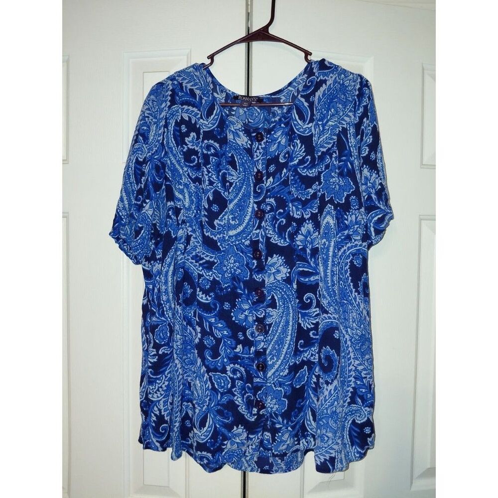 Paisley Blue Roaman's Angelina Tunic Women's Top/Size 18